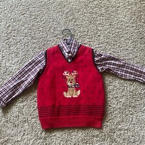 Holiday Vest with button down shirt